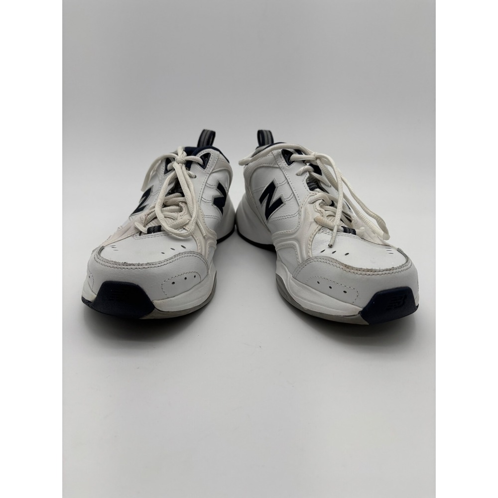 New Balance 624 White Navy Leather Cross Training Sneakers Mens 7 Womens 8.5 - Picture 6 of 8